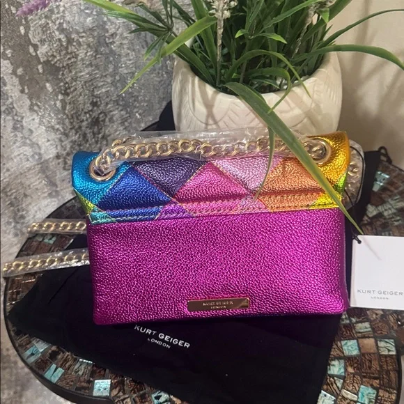 Kurt Geiger Rainbow Quilted Shoulder Bag, Mini - Picture 3 of 17